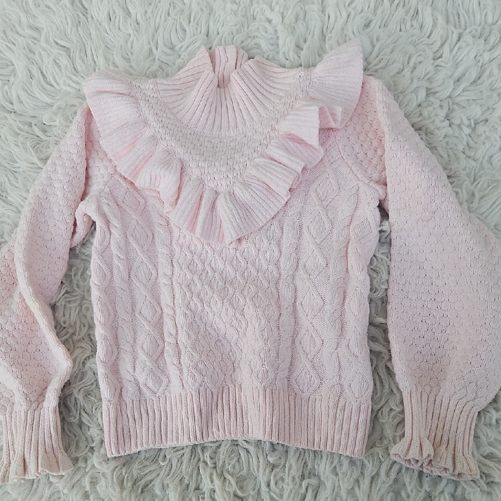 Janie And Jack Pink Ruffled Sweater